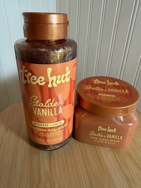 Tree Hut Golden Vanilla Foaming Gel Wash & Shea Sugar Scrub - Shimmering